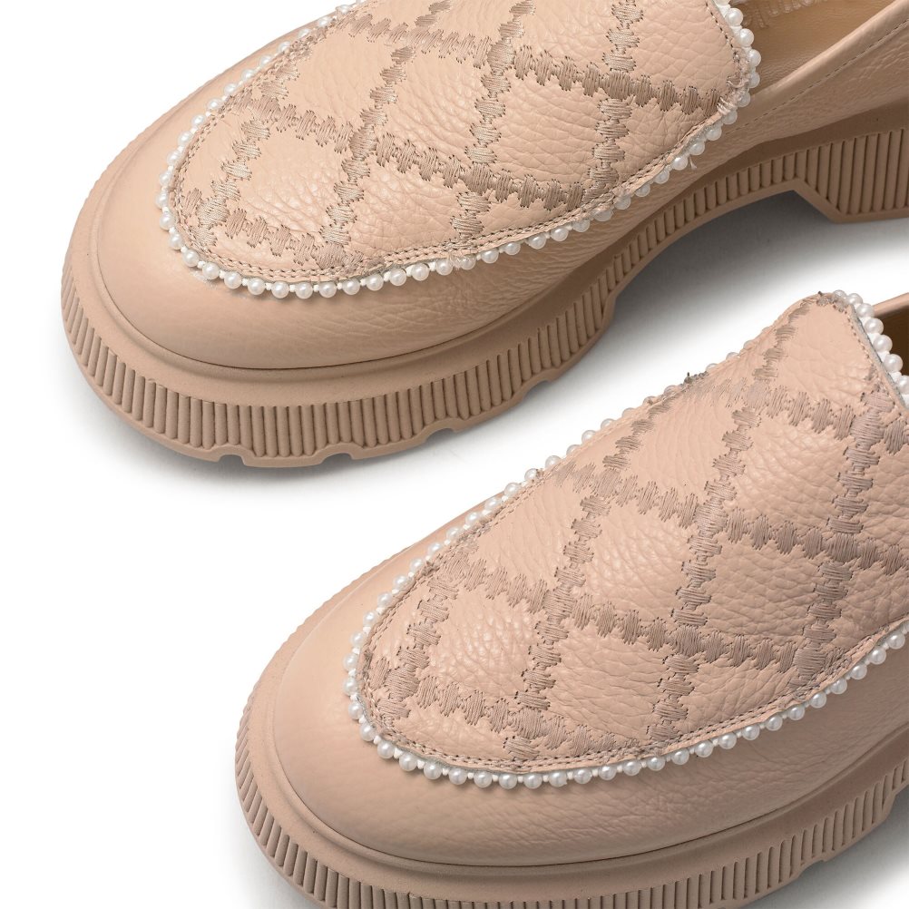 Női Russell And Bromley Patchwork Vaskos Pearl Loafer Cipő Rózsaszín | 189064ZKX