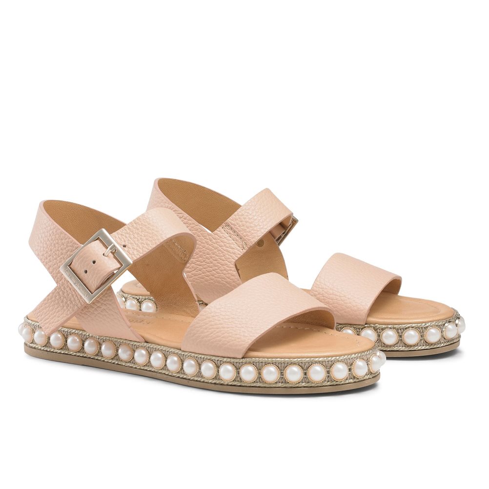 Női Russell And Bromley Pearljam Pearl Two Part Lapos Szandál Rózsaszín | 205617XYF