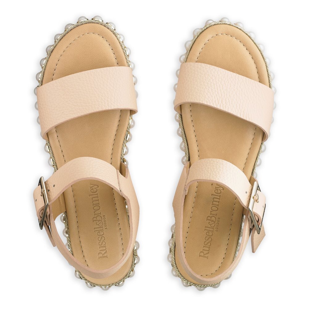 Női Russell And Bromley Pearljam Pearl Two Part Lapos Szandál Rózsaszín | 205617XYF