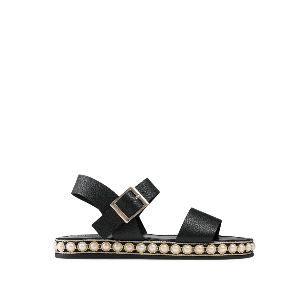 Női Russell And Bromley Pearljam Pearl Two Part Lapos Szandál Fekete | 860759DVA