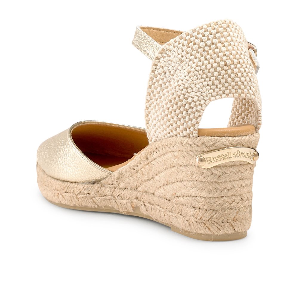 Női Russell And Bromley Pineapple Square Toe Espadrille Éktalpú Cipő Arany | 279318HSG