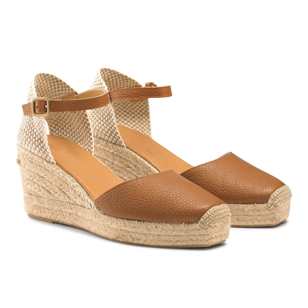 Női Russell And Bromley Pineapple Square Toe Espadrille Éktalpú Cipő Barna | 430871RIQ