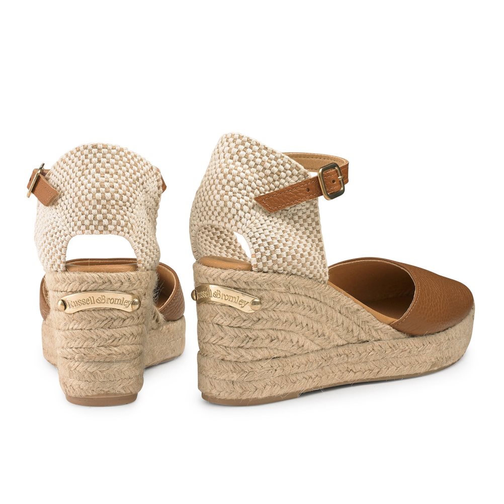 Női Russell And Bromley Pineapple Square Toe Espadrille Éktalpú Cipő Barna | 430871RIQ