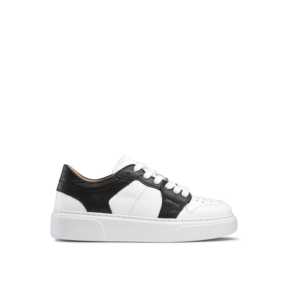 Női Russell And Bromley Prince Low Low Top Platform Cipő Fehér Fekete | 892406AFG