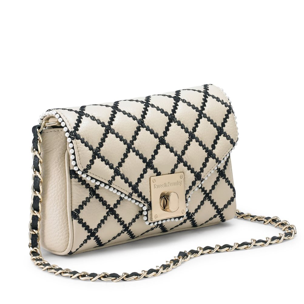 Női Russell And Bromley Promenade Mini Chain Crossbody Táska Bézs | 396817SXT