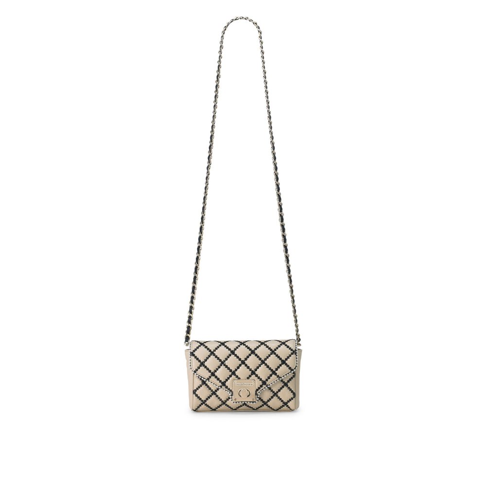 Női Russell And Bromley Promenade Mini Chain Crossbody Táska Bézs | 396817SXT