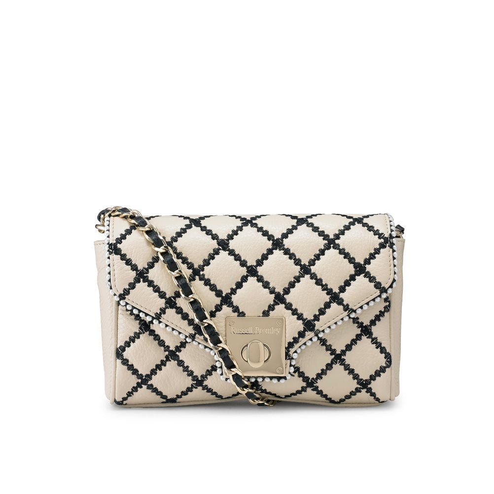 Női Russell And Bromley Promenade Mini Chain Crossbody Táska Bézs | 396817SXT