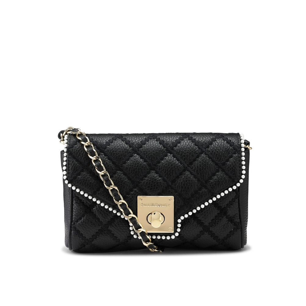 Női Russell And Bromley Promenade Pearl Trim Crossbody Táska Fekete | 051726PCI