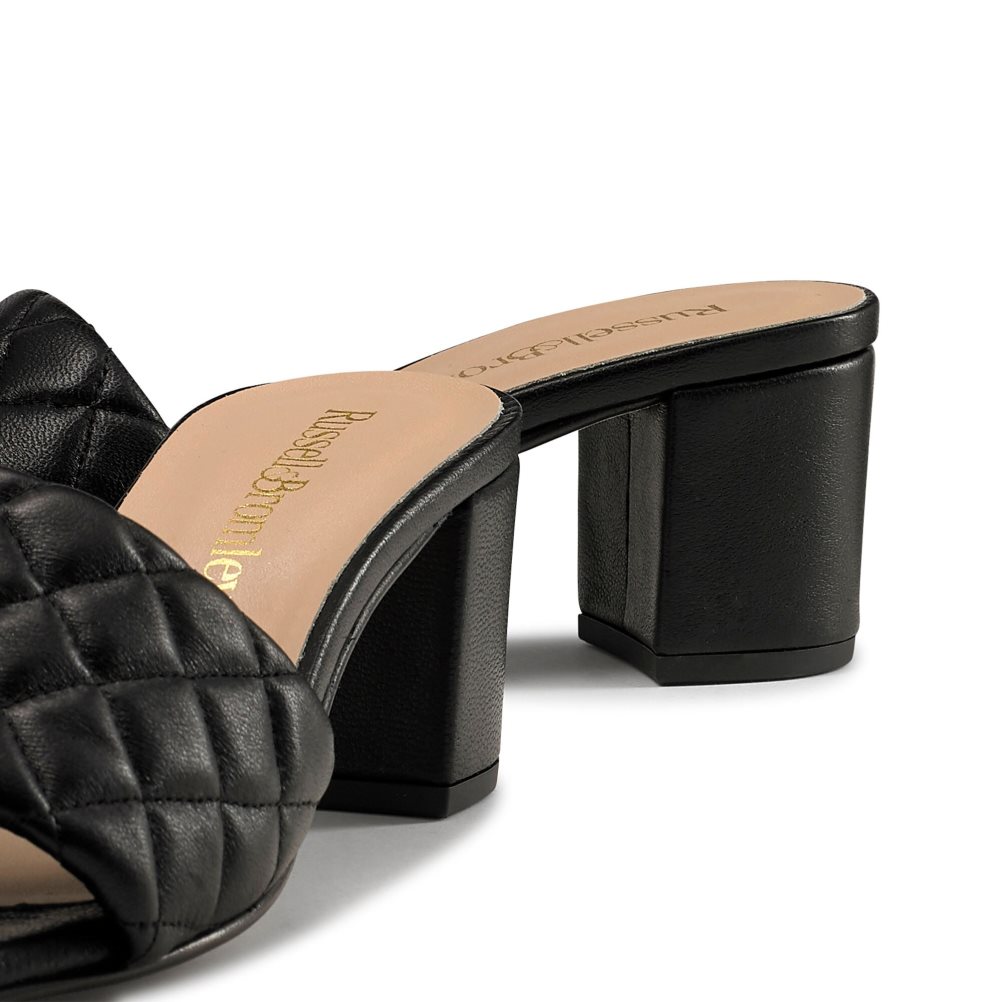 Női Russell And Bromley Quiltbloc Quilted Block Mule Cipő Fekete | 386954ISN