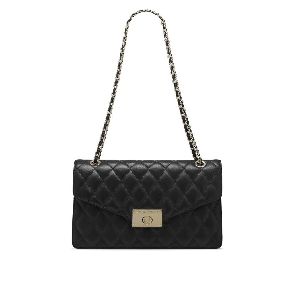 Női Russell And Bromley Quiltchain Large Chain Válltáskák Fekete | 912608SYH