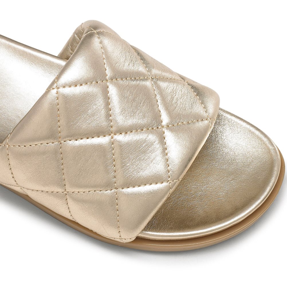 Női Russell And Bromley Quilted Papucs Arany | 349807YZH