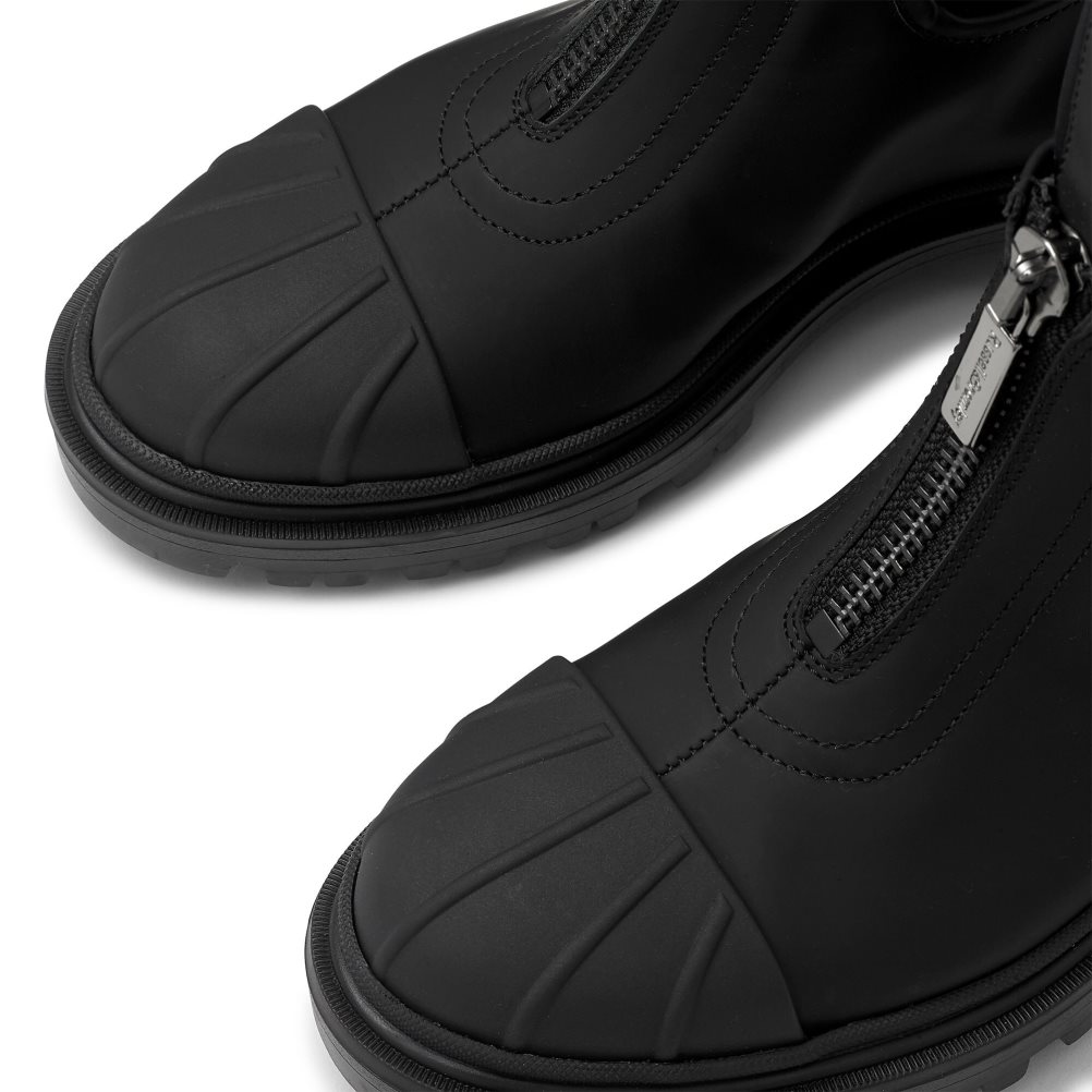 Női Russell And Bromley Rambler Dryleks Zip Front Stomper Bokacsizma Fekete | 328069VJN