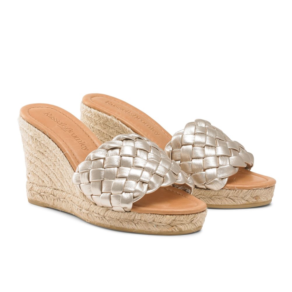 Női Russell And Bromley Rhapsody Plaited Espadrille Éktalpú Cipő Arany | 187930CHF