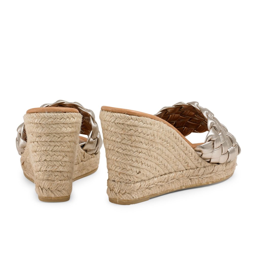 Női Russell And Bromley Rhapsody Plaited Espadrille Éktalpú Cipő Arany | 187930CHF