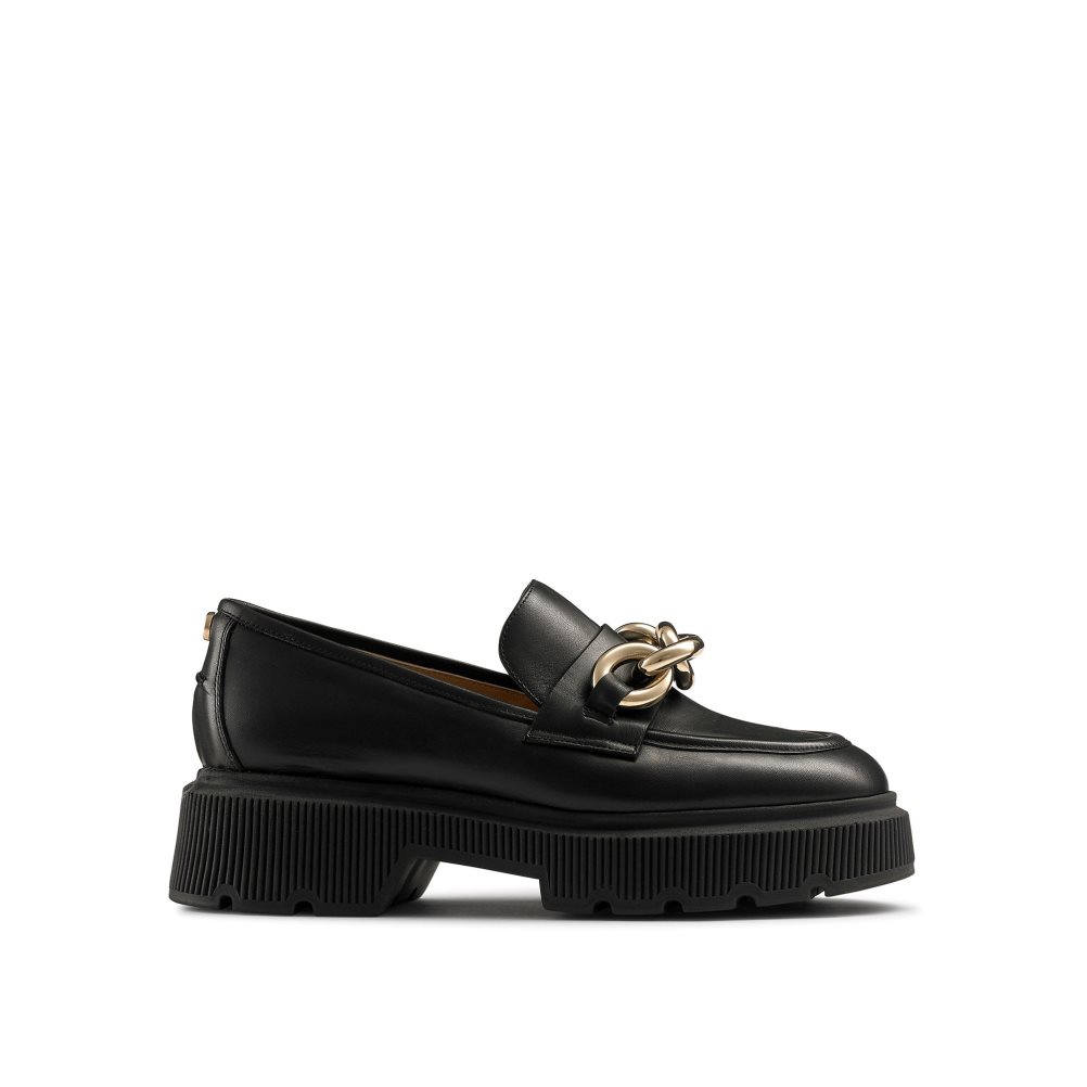 Női Russell And Bromley Ringo Heavy Ring Loafer Cipő Fekete | 849275HMN