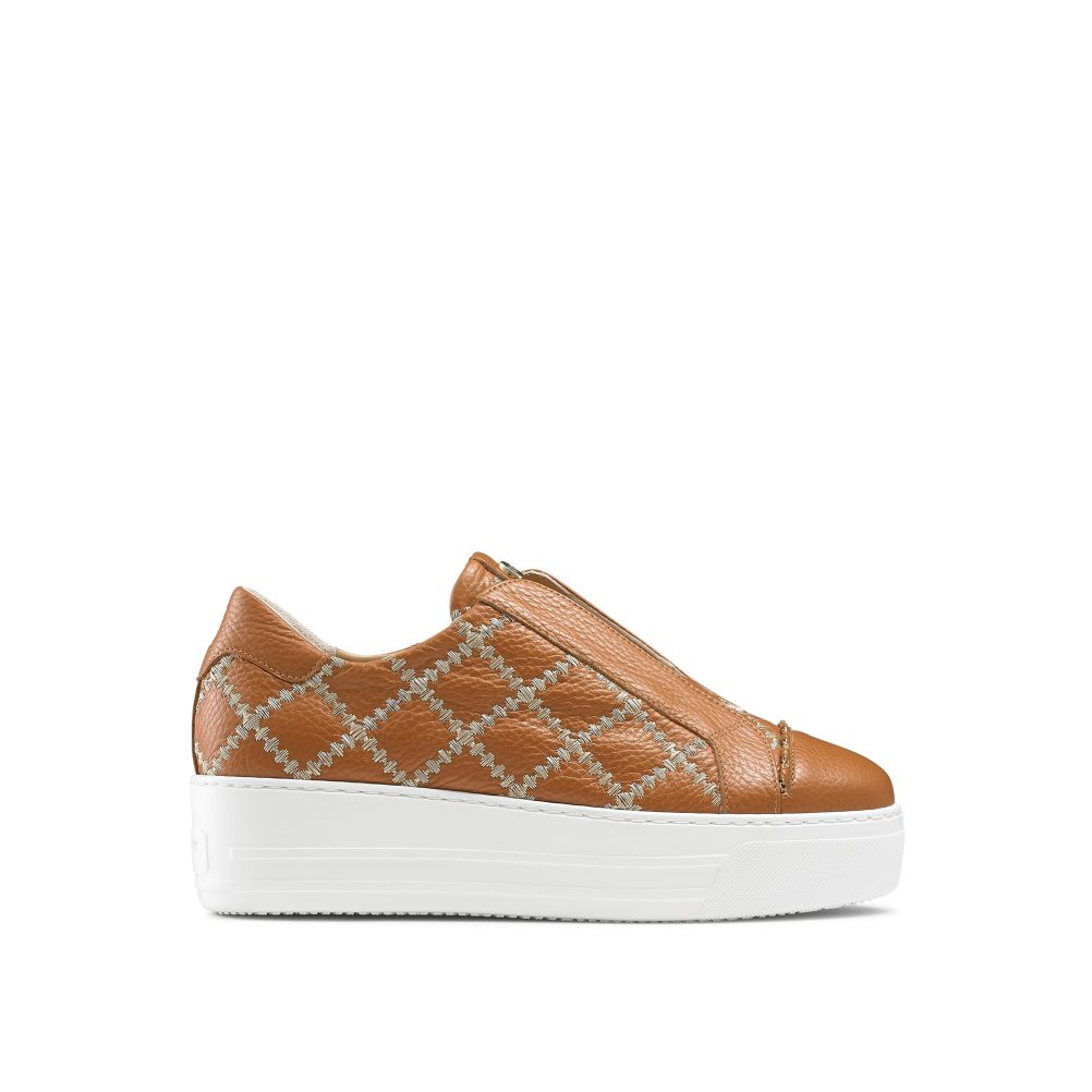 Női Russell And Bromley Seawalk Laceless Platform Cipő Barna | 102394EFP