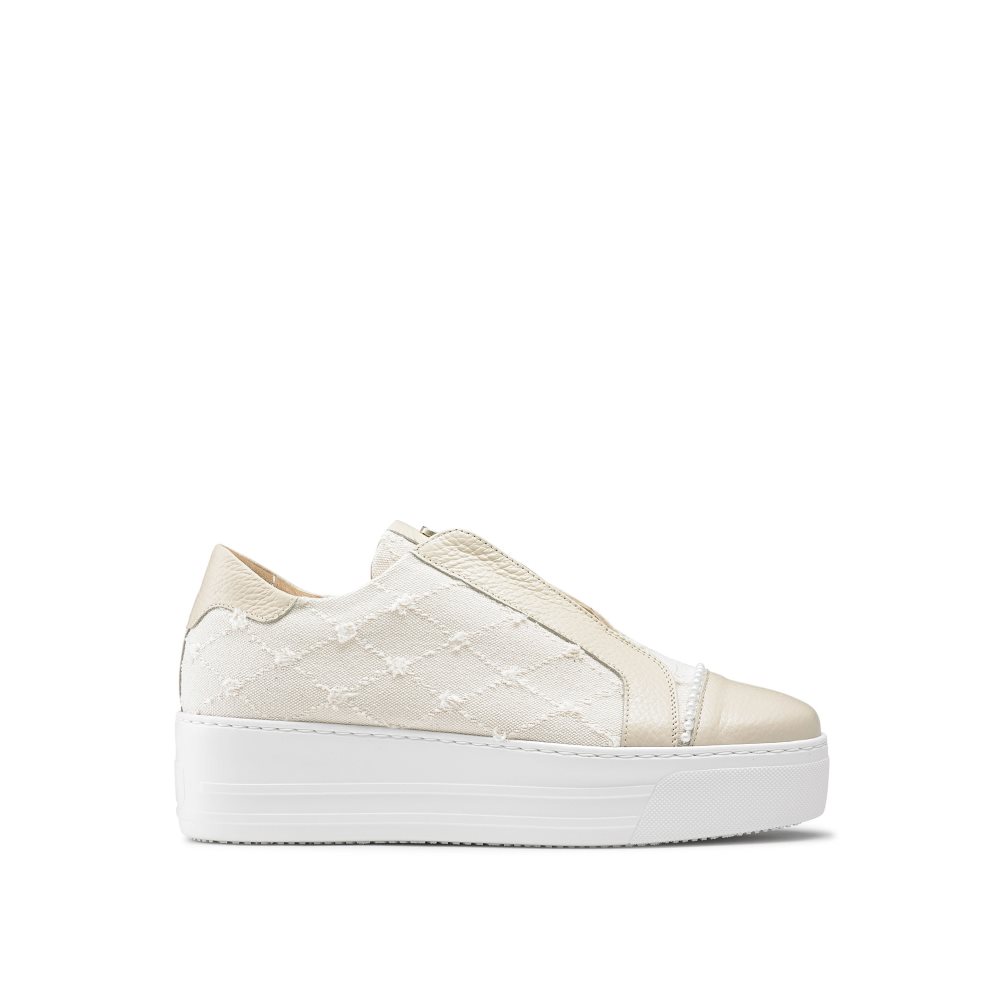 Női Russell And Bromley Seawalk Laceless Platform Cipő Bézs | 320865GCQ