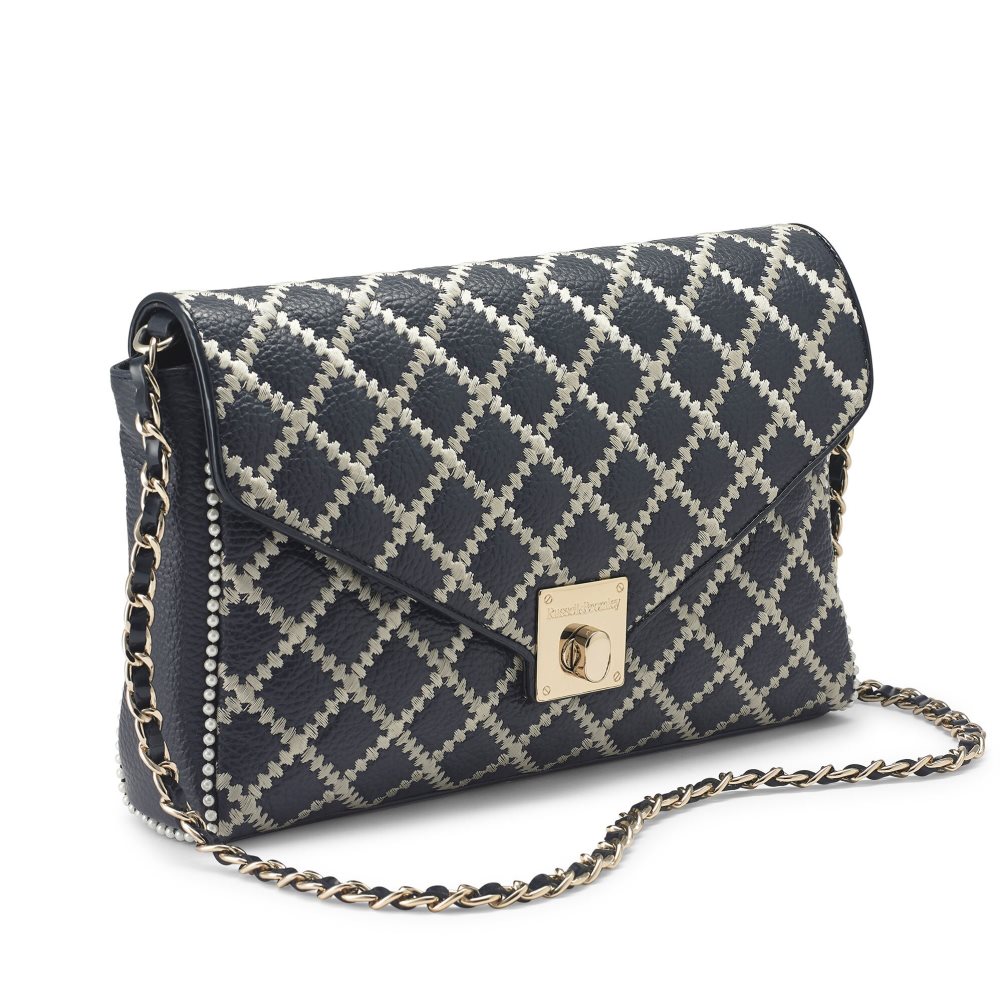 Női Russell And Bromley Seawalk Large Chain Crossbody Táska Sötétkék | 439872GSQ