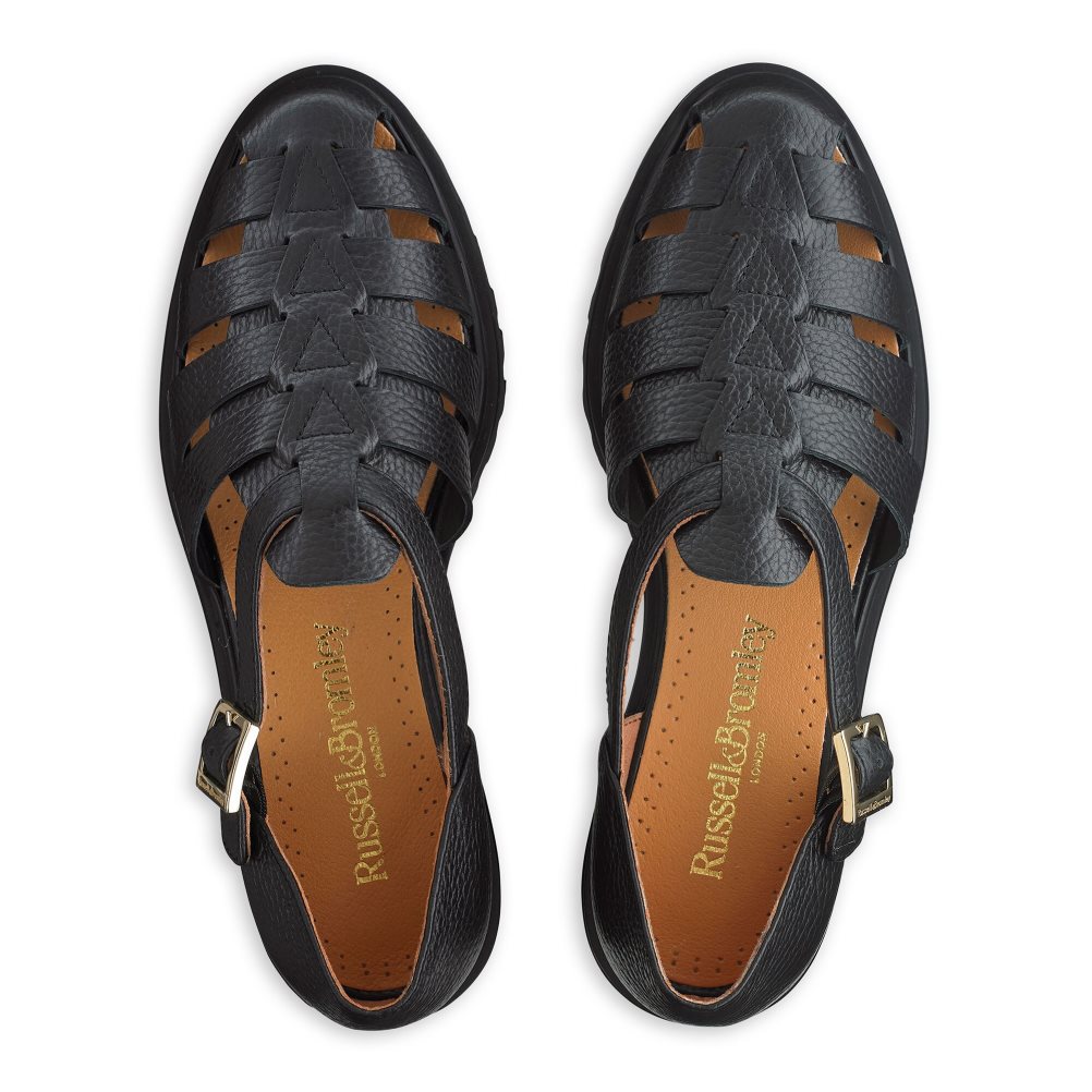 Női Russell And Bromley Sicily Vaskos Fisherman Lapos Szandál Fekete | 567832JLM