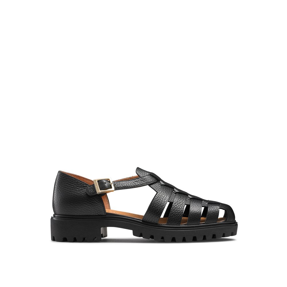 Női Russell And Bromley Sicily Vaskos Fisherman Lapos Szandál Fekete | 567832JLM