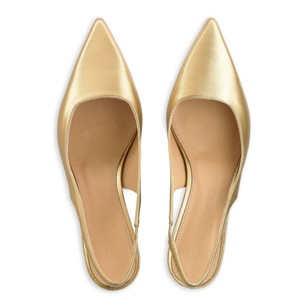 Női Russell And Bromley Slingback Point Körömcipő Arany | 017436YET