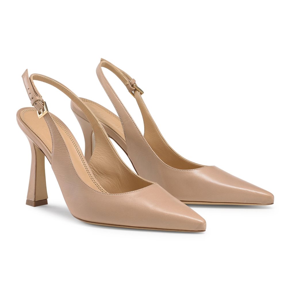 Női Russell And Bromley Slingback Point Körömcipő Világos Barna | 047935DMO