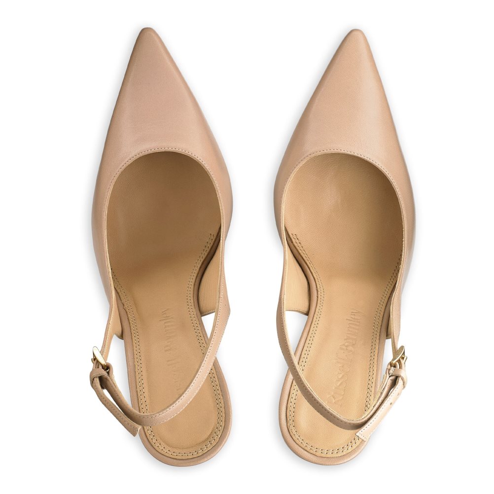 Női Russell And Bromley Slingback Point Körömcipő Világos Barna | 047935DMO