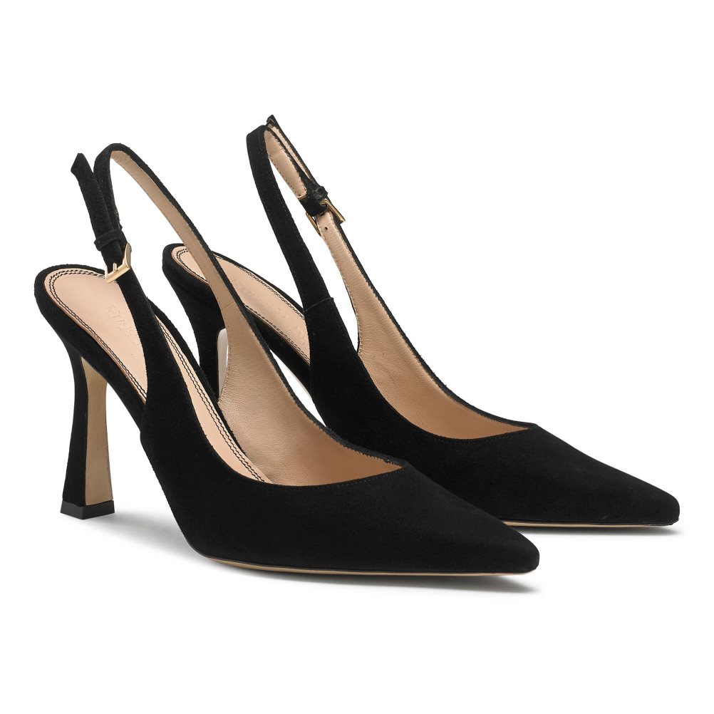 Női Russell And Bromley Slingback Point Körömcipő Fekete | 152987WJE