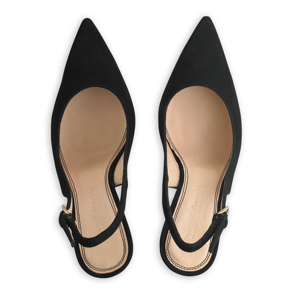 Női Russell And Bromley Slingback Point Körömcipő Fekete | 152987WJE