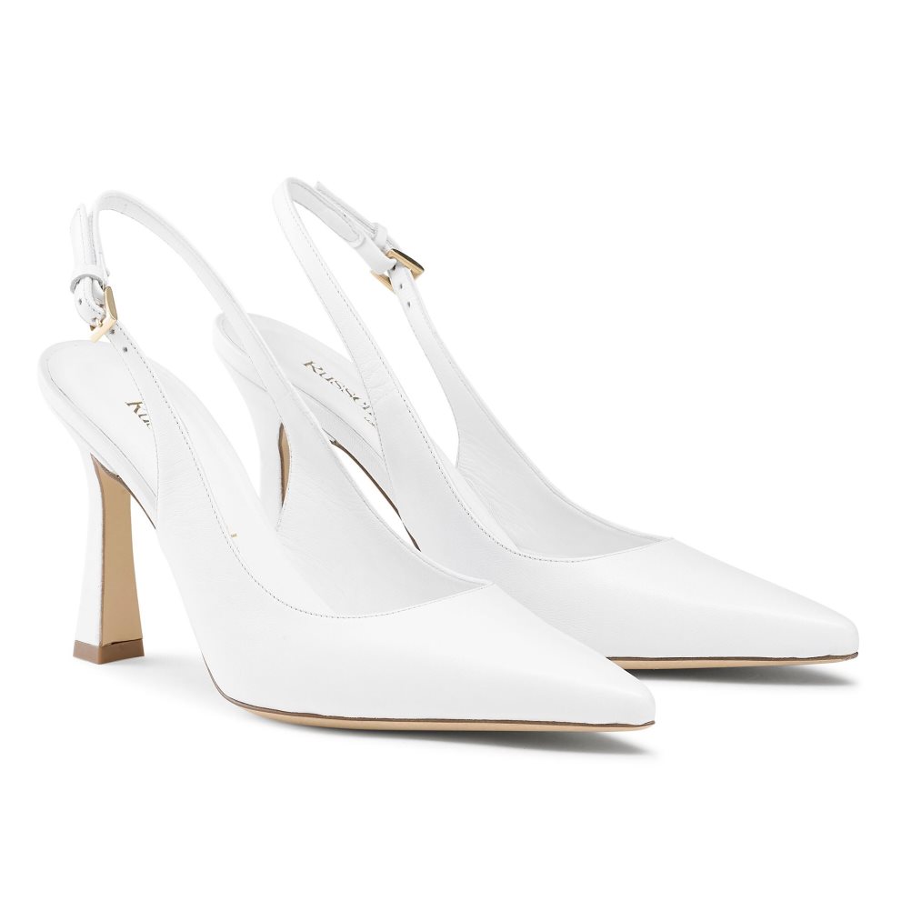 Női Russell And Bromley Slingback Point Körömcipő Fehér | 596014MYC