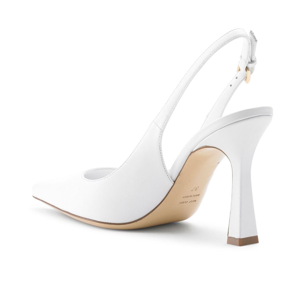 Női Russell And Bromley Slingback Point Körömcipő Fehér | 596014MYC