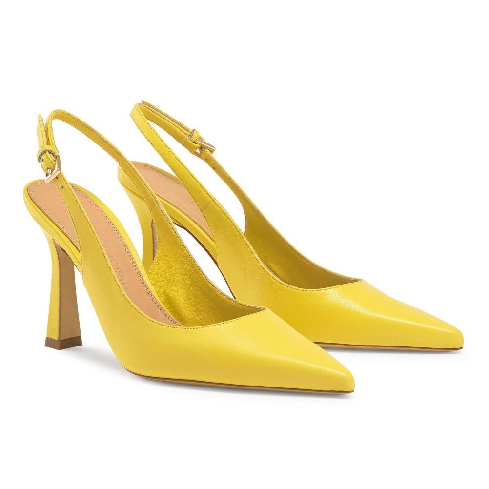 Női Russell And Bromley Slingback Point Körömcipő Sárga | 638179UYO