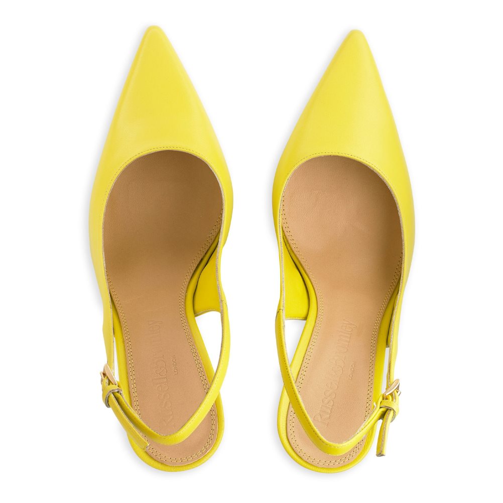 Női Russell And Bromley Slingback Point Körömcipő Sárga | 638179UYO