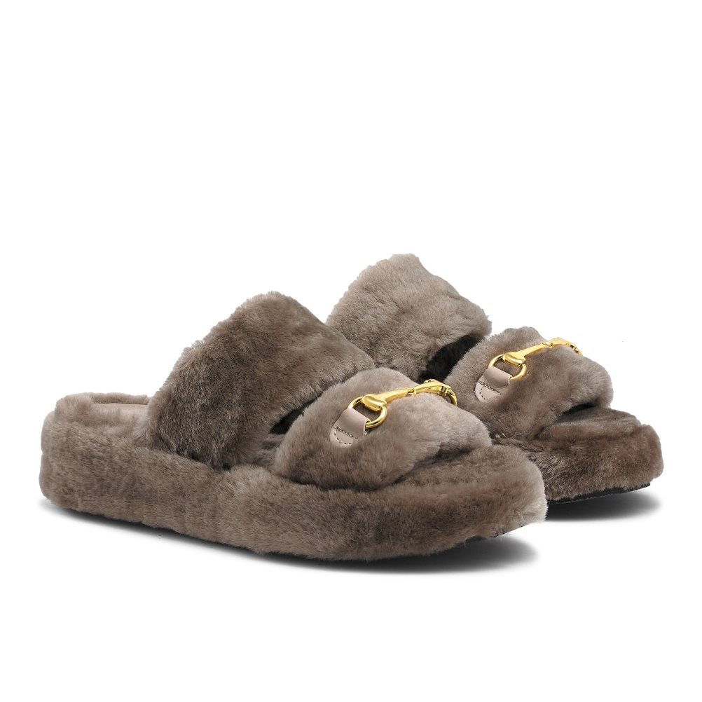 Női Russell And Bromley Snuggle Open Papucs Barna | 328164LZV