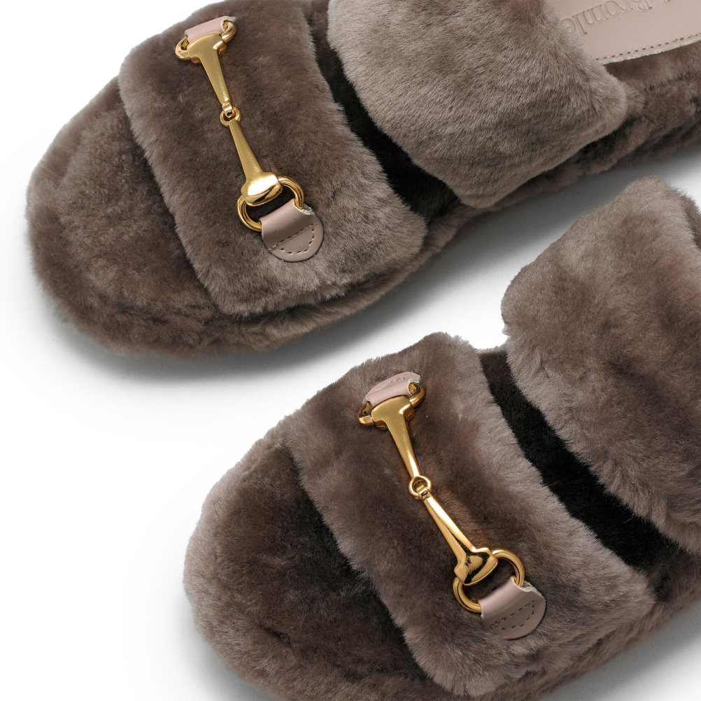 Női Russell And Bromley Snuggle Open Papucs Barna | 328164LZV