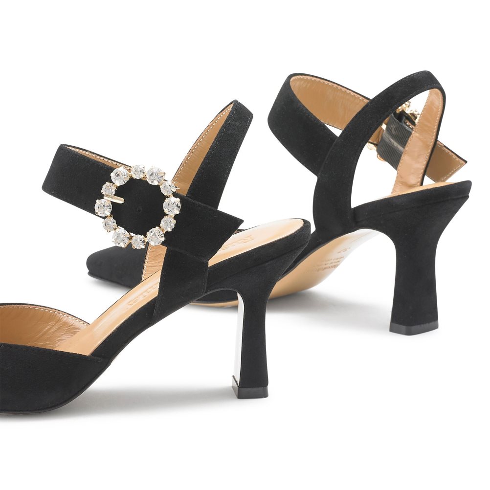 Női Russell And Bromley Strictly Embellished Court Magassarkú Fekete | 041632FHB