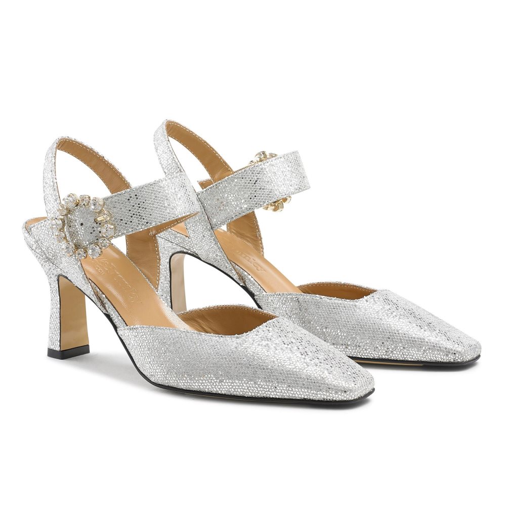 Női Russell And Bromley Strictly Embellished Court Magassarkú Titán | 925074WFN