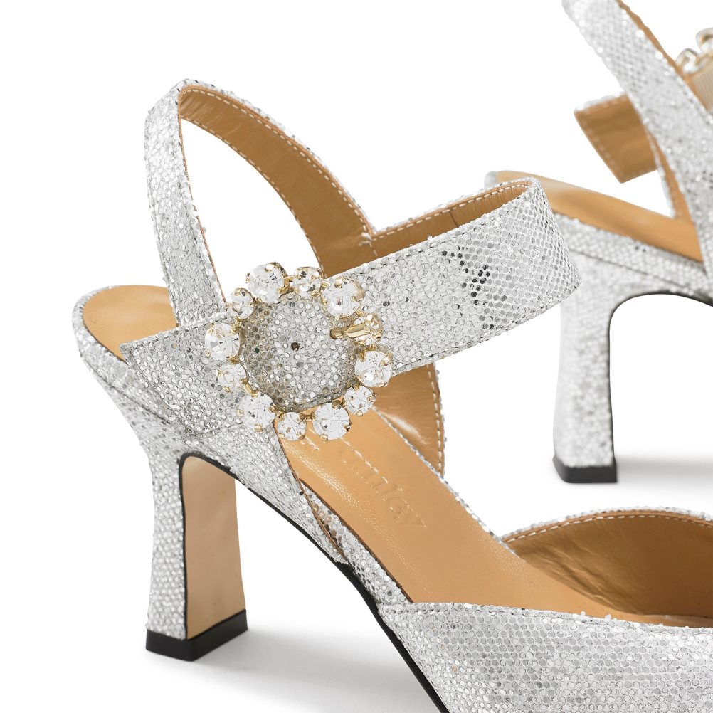 Női Russell And Bromley Strictly Embellished Court Magassarkú Titán | 925074WFN