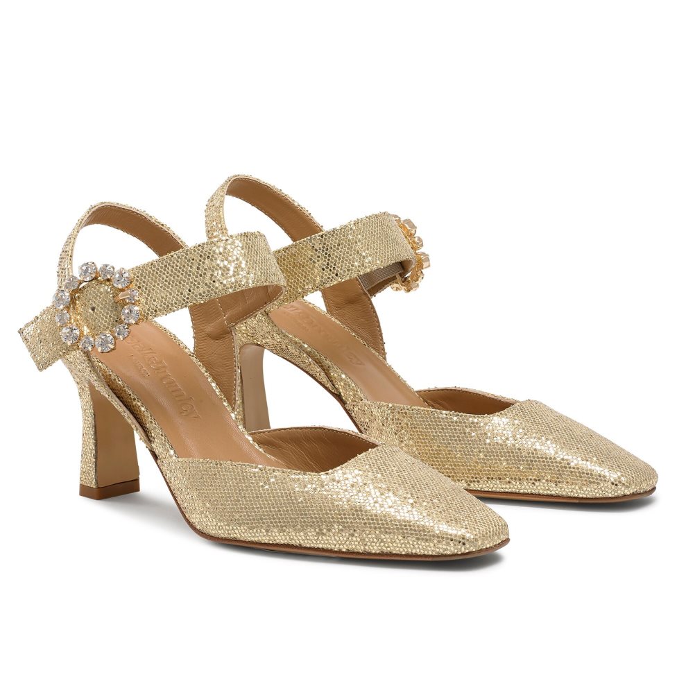 Női Russell And Bromley Strictly Snipped Toe Court Magassarkú Arany | 561403WSB