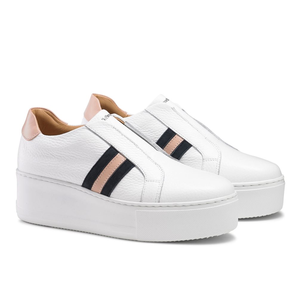 Női Russell And Bromley Stripe Stripe Flatform Tornacipő Fehér | 837420MOF