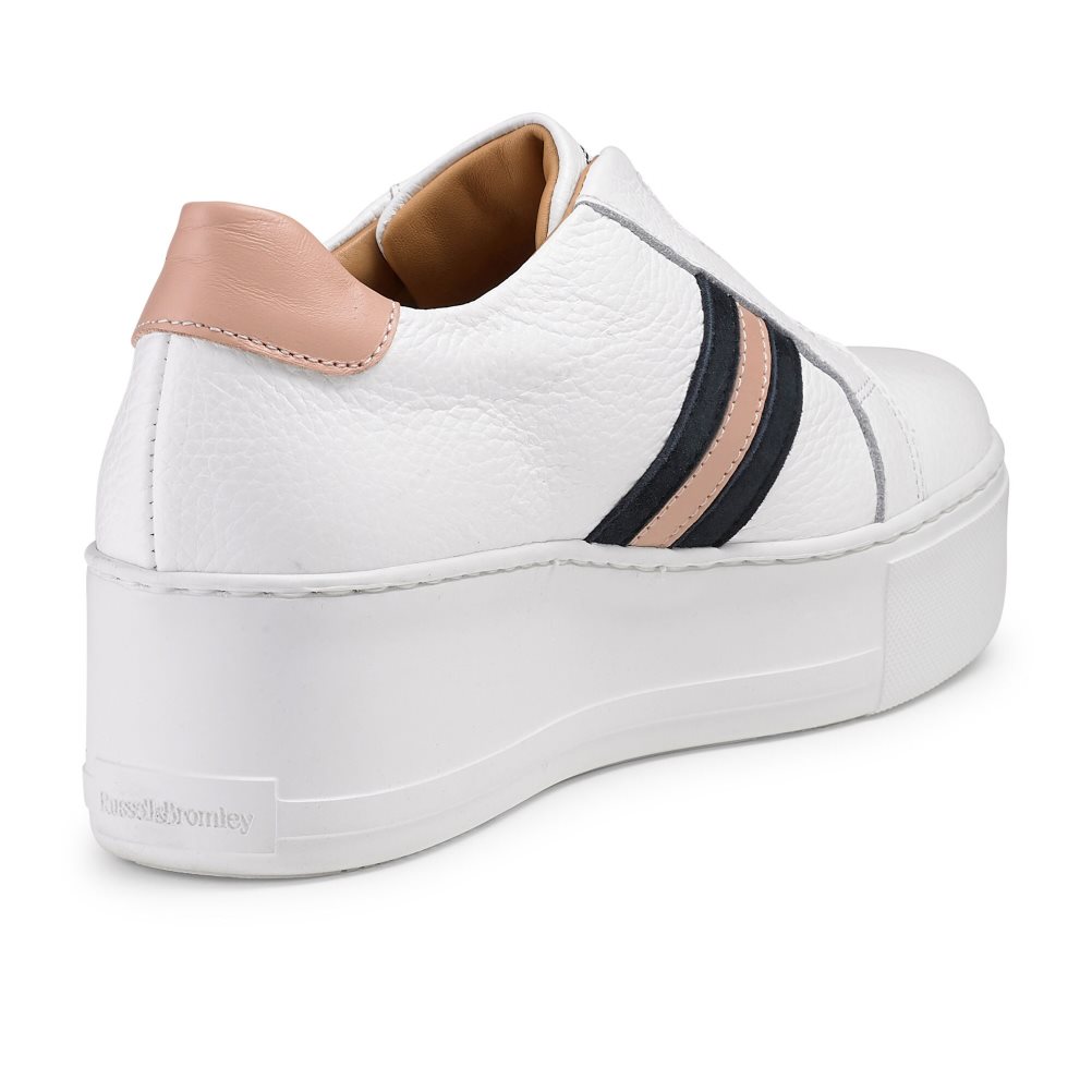 Női Russell And Bromley Stripe Stripe Flatform Tornacipő Fehér | 837420MOF