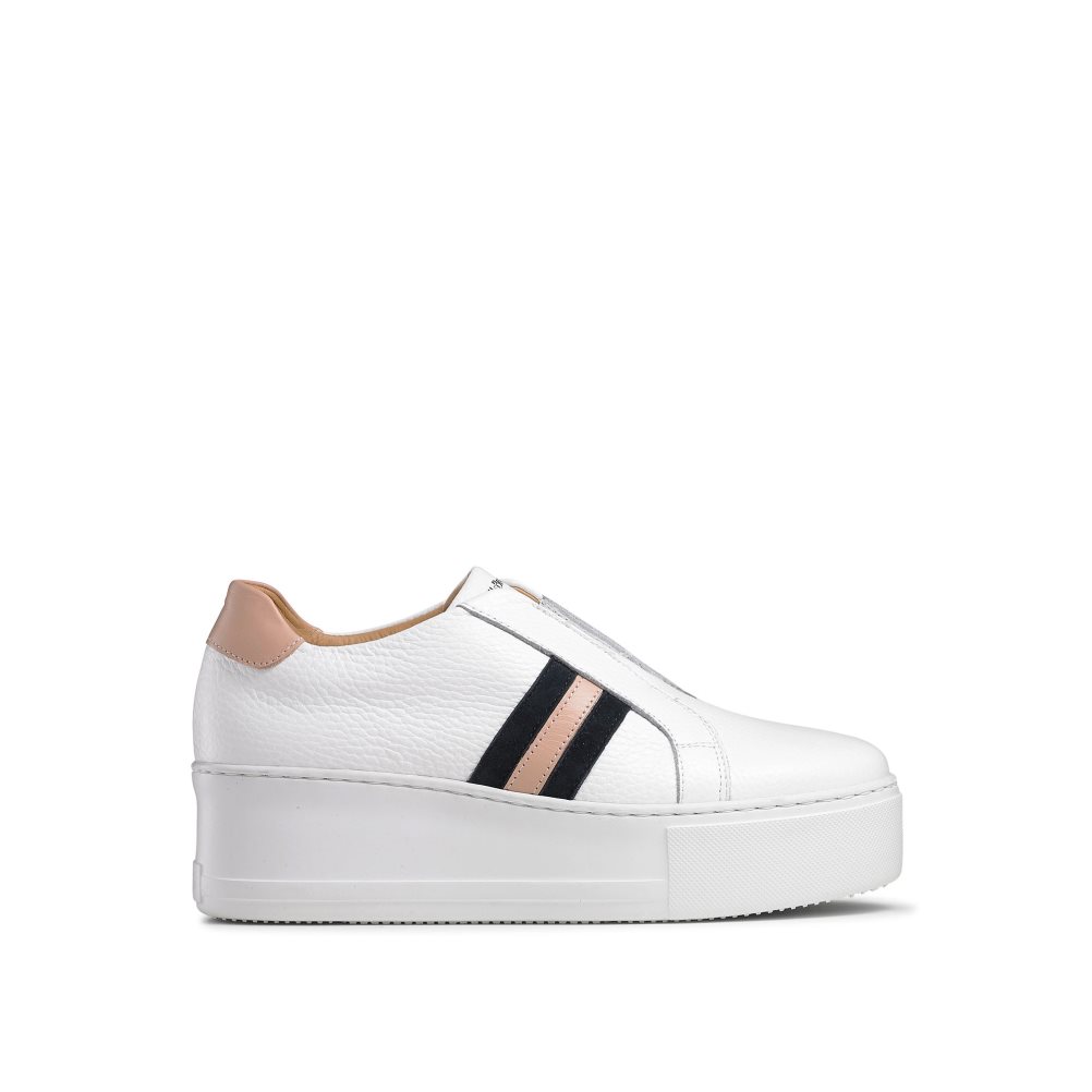 Női Russell And Bromley Stripe Stripe Flatform Tornacipő Fehér | 837420MOF