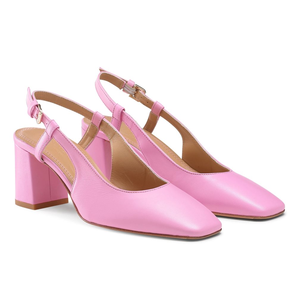 Női Russell And Bromley Sugar Pie Slingback Block Magassarkú Rózsaszín | 048329TVH