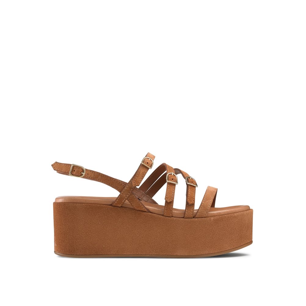 Női Russell And Bromley Sunshine Csatos Éktalpú Cipő Barna | 495081FQN