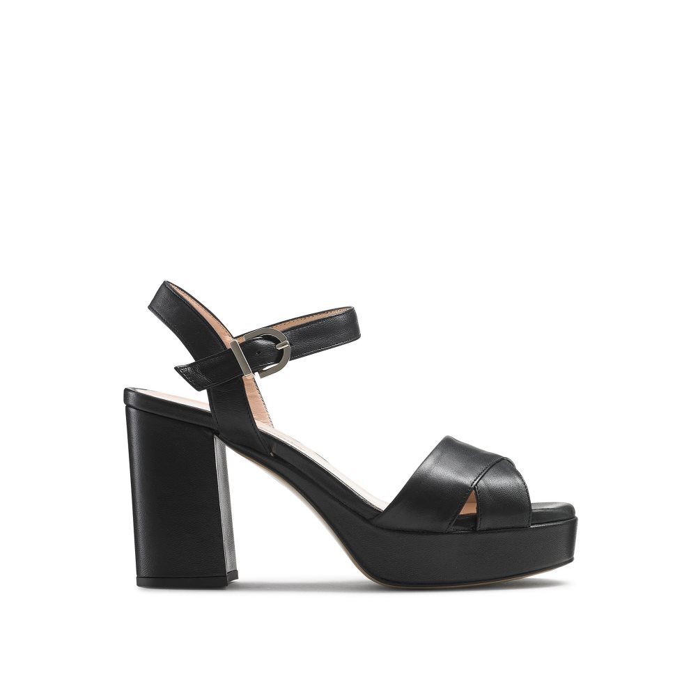 Női Russell And Bromley Topform Platform Magassarkú Szandál Fekete | 823560DHS