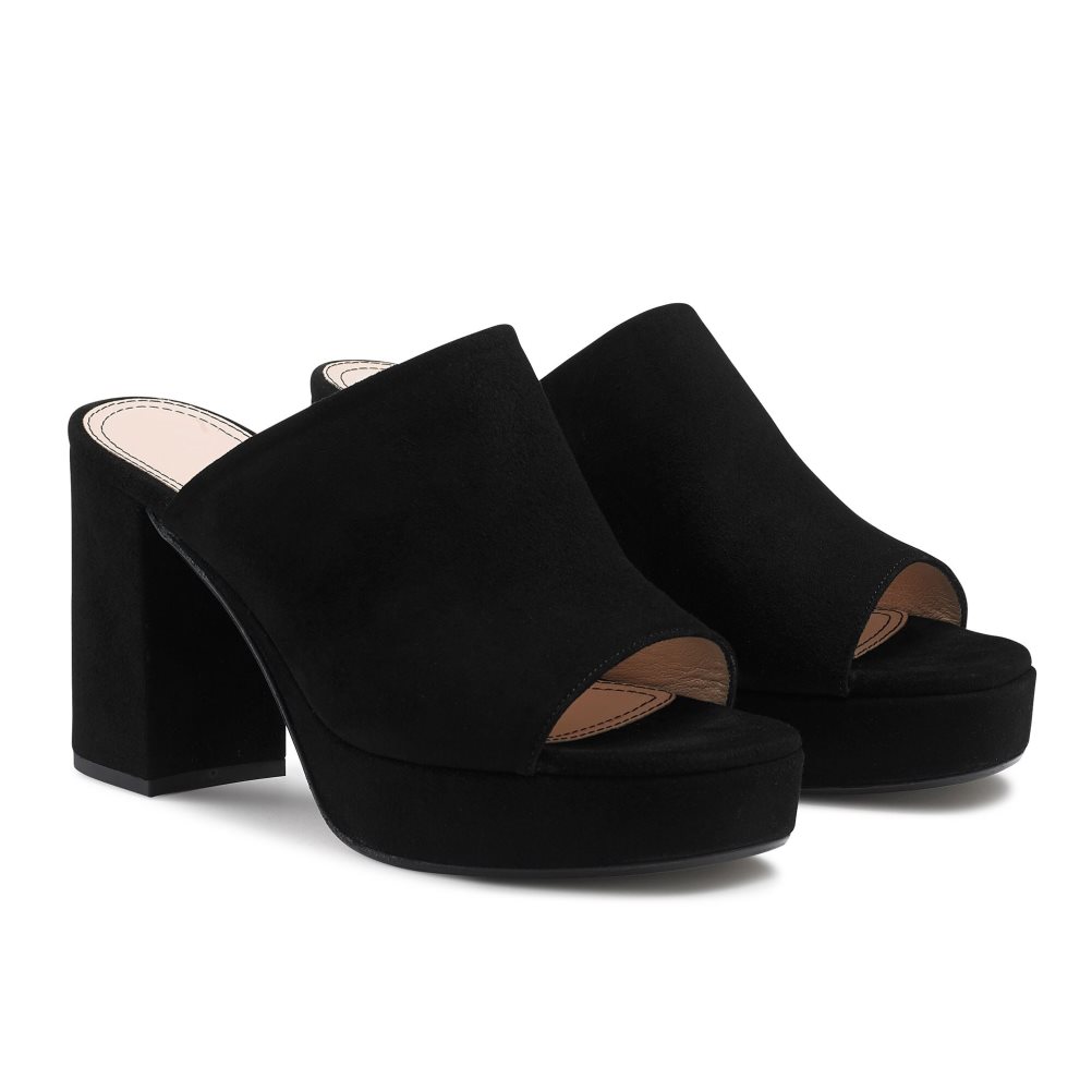 Női Russell And Bromley Topmule Platform Mule Cipő Fekete | 917063GYQ