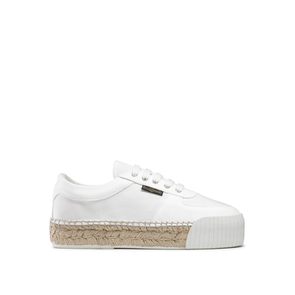 Női Russell And Bromley Touchdown Espadrille Tornacipő Fehér | 867350BVH