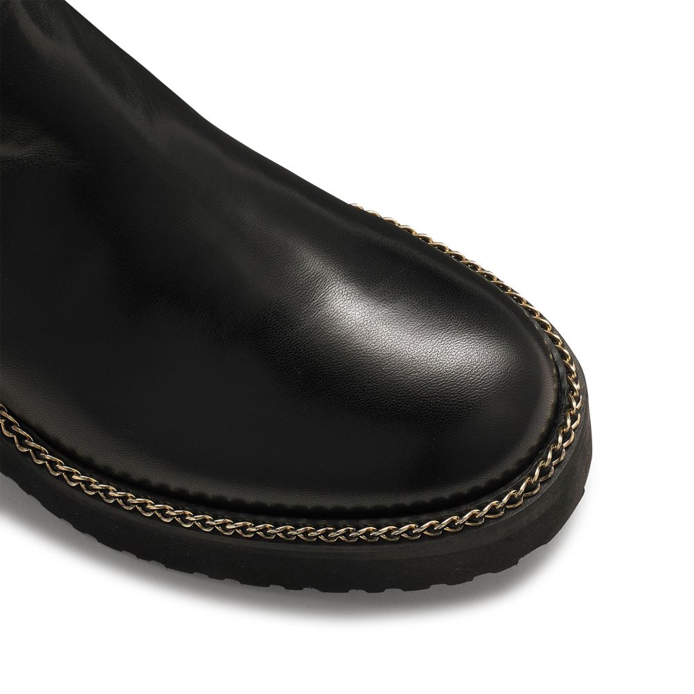 Női Russell And Bromley Uptight Stretch Éktalpú Térdig Érő Csizma Fekete | 043798ZNT