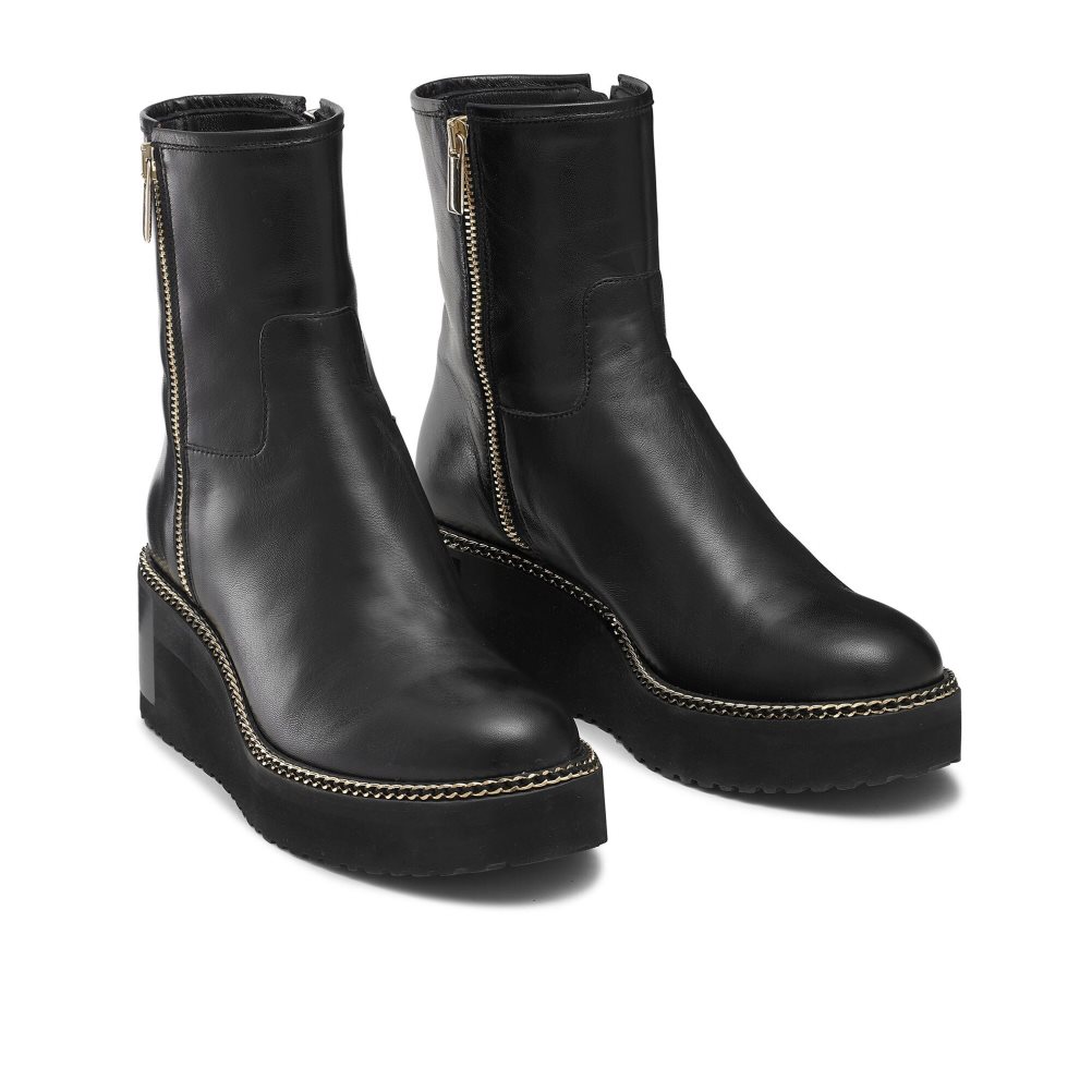 Női Russell And Bromley Wedgeout Double Zip Bokacsizma Fekete | 032895DRH