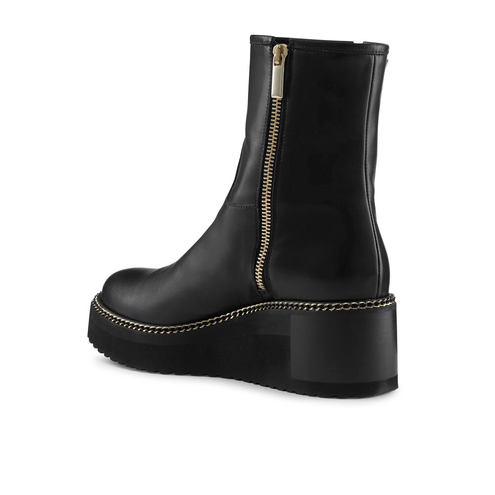 Női Russell And Bromley Wedgeout Double Zip Bokacsizma Fekete | 032895DRH